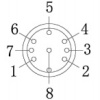 M12 8-pin connector pin assignment
