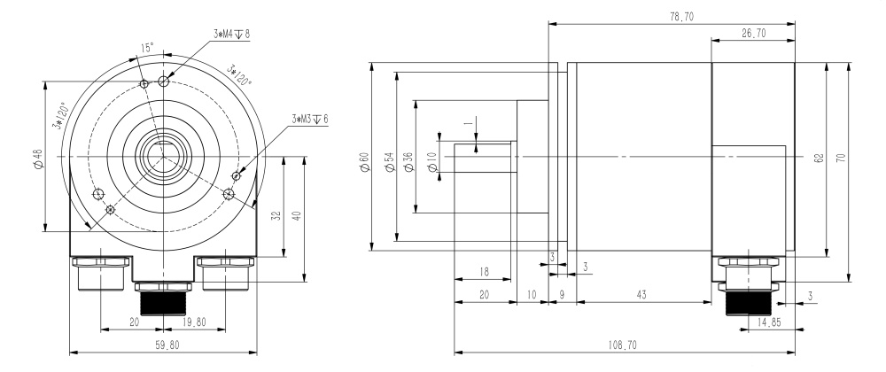 ProfiNet I/O绝对值工业编码器SAS/M58-西威迪