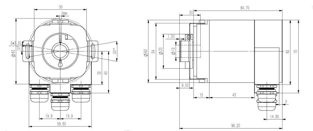 Profibus-DP工业绝对值编码器SAS/M58-西威迪