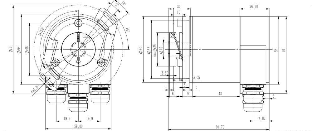 Profibus-DP工业绝对值编码器SAS/M58-西威迪
