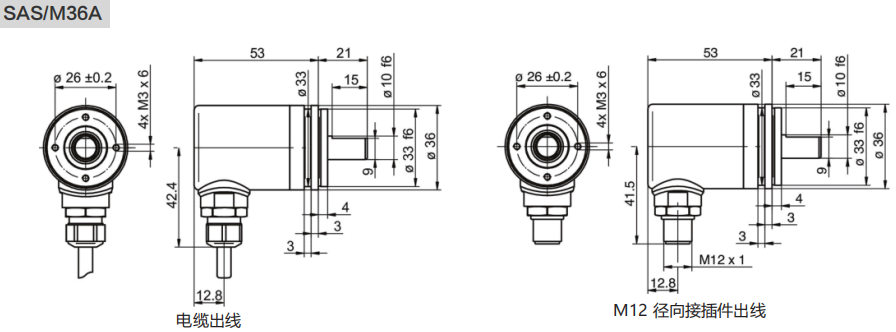 4-20MA, 0-20MA, 0-10V, 0-5V Промышленный абсолютный энкодер SAS/M36-Siwedi