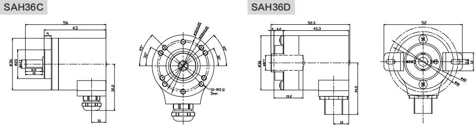 4-20MA, 0-20MA, 0-10V, 0-5V Промышленный абсолютный энкодер SAS/M36-Siwedi