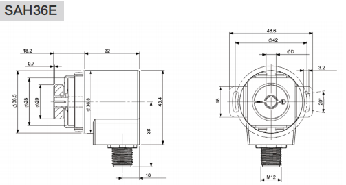4-20MA, 0-20MA, 0-10V, 0-5V Промышленный абсолютный энкодер SAS/M36-Siwedi