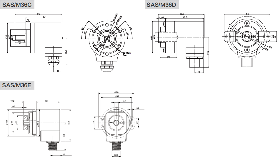 Абсолютный промышленный контркодировщик SSI SAS/M36-Siwedi
