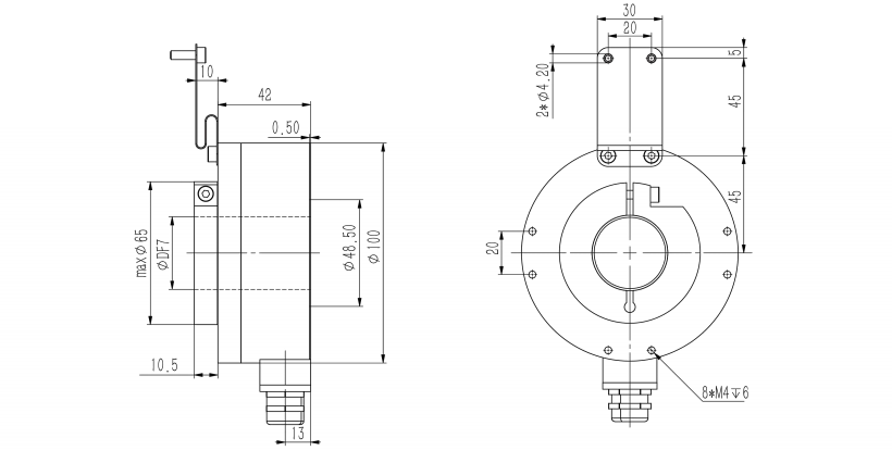 100mm标准通孔径型增量编码器-西威迪