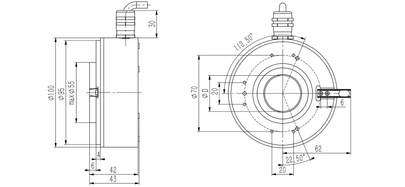 100mm标准通孔径型增量编码器-西威迪