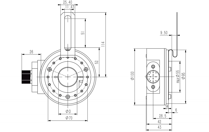 100mm标准通孔径型增量编码器-西威迪